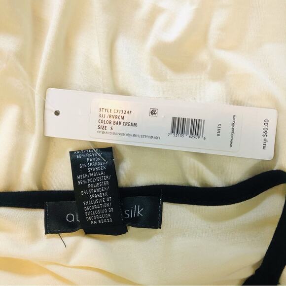 NWT August Silk Cream and Black Lace Top - Picture 10 of 16